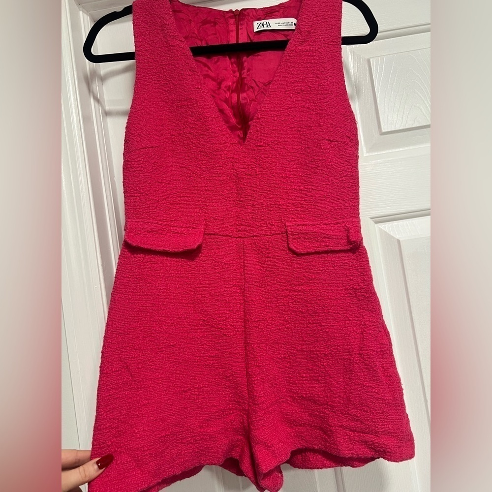 Zara Romper Sleeveless V Neck Mini Pink XS - Picture 8 of 8
